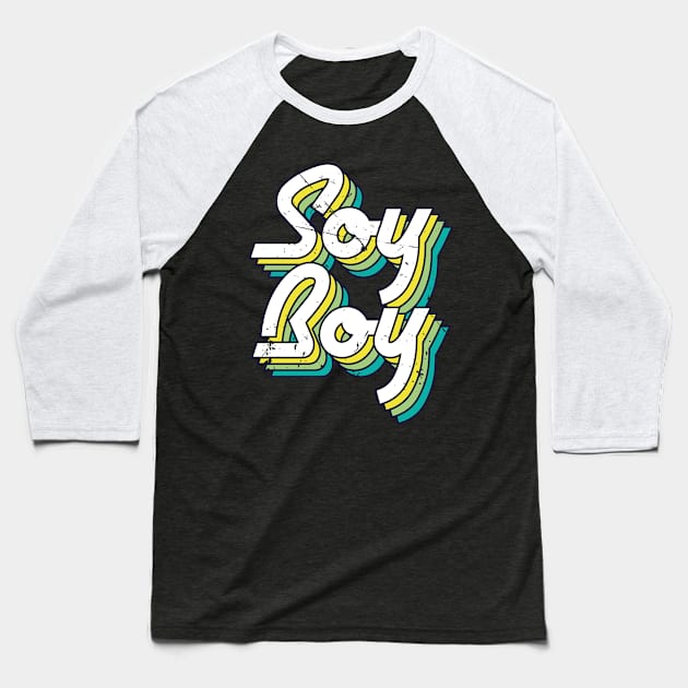 Soy Boy Soya Beans Retro Baseball T-Shirt by bluerockproducts